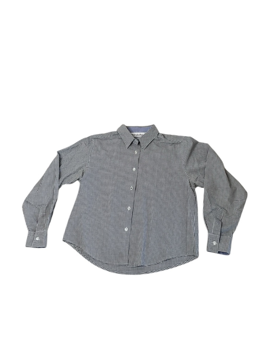 Yves St Clair Petites Gingham Button Down Shirt Small Check Workwear Classic - Picture 2 of 5
